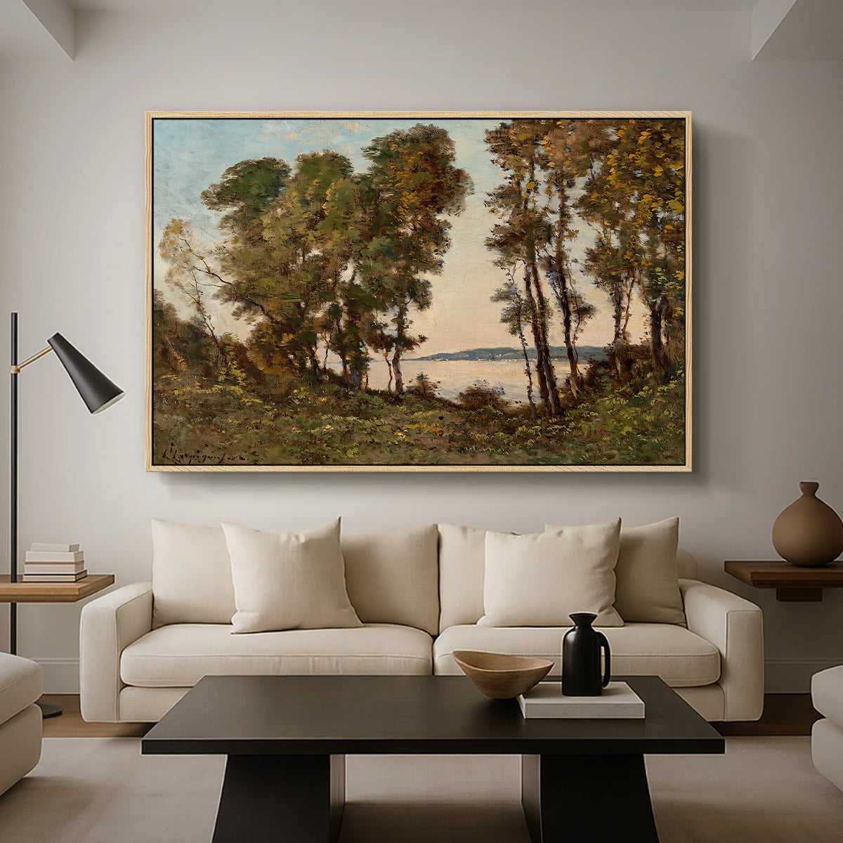 The Banks of the Allier, 1894 - Floater Framed Canvas Print