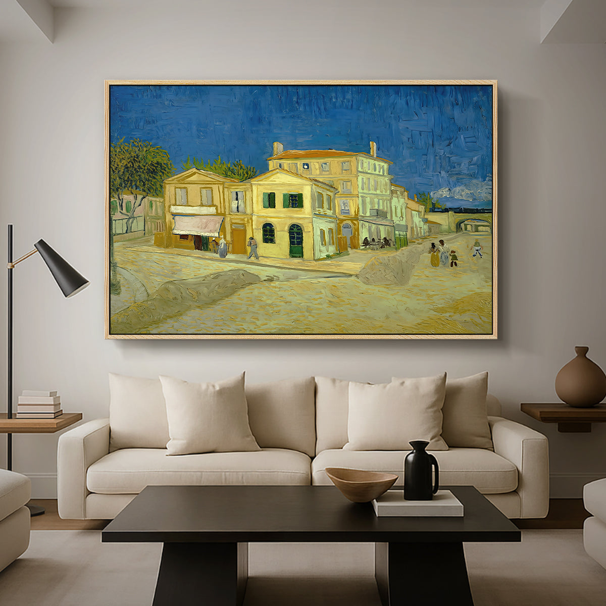 The Yellow House (The Street), 1888 - Floater Framed Canvas Print