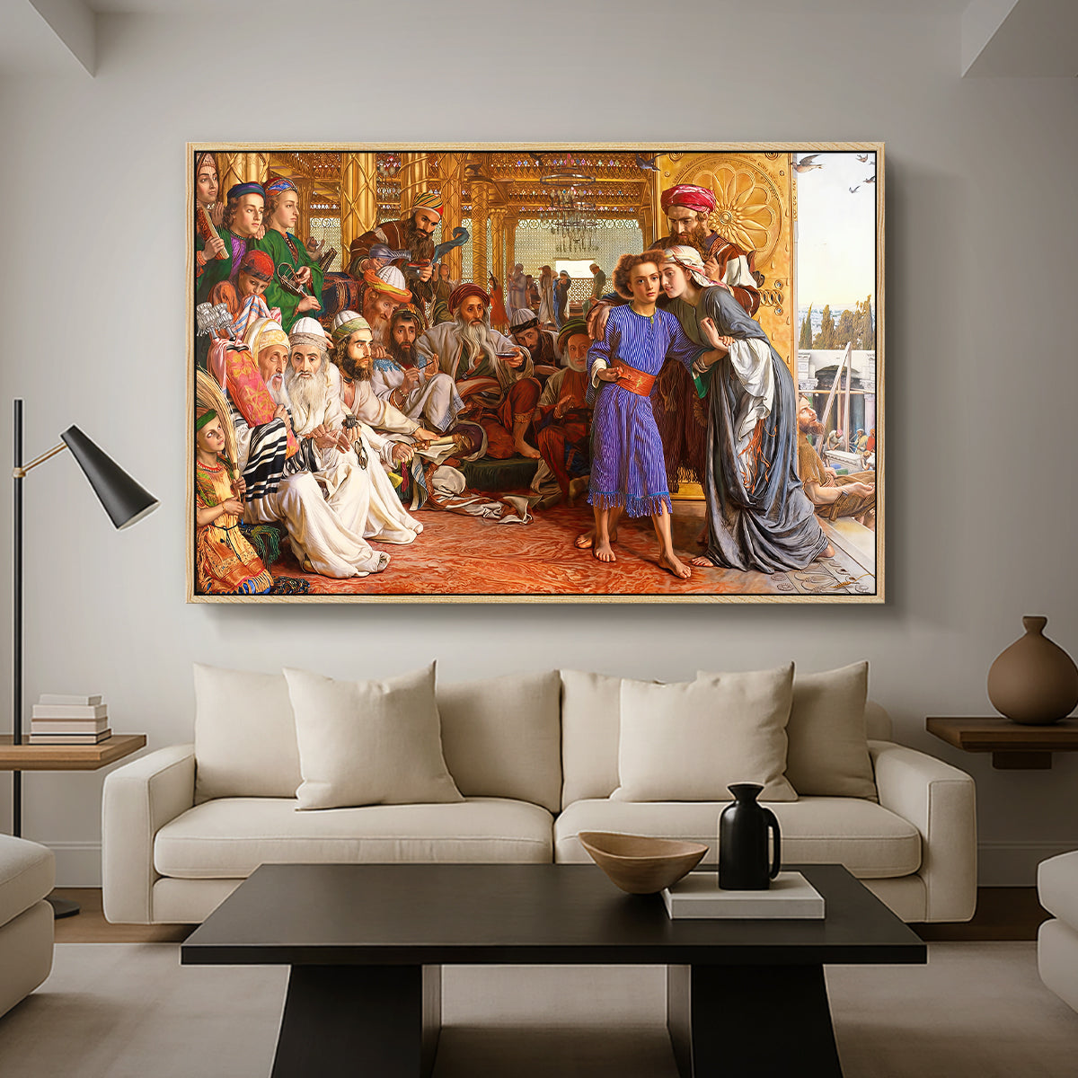 The Finding of the Saviour in the Temple, 1854-1860 - Floater Framed Canvas Print