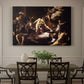 Canvas art print featuring a chaotic scene of Saint Matthew being attacked by executioner in church, showcased as a statement wall artwork