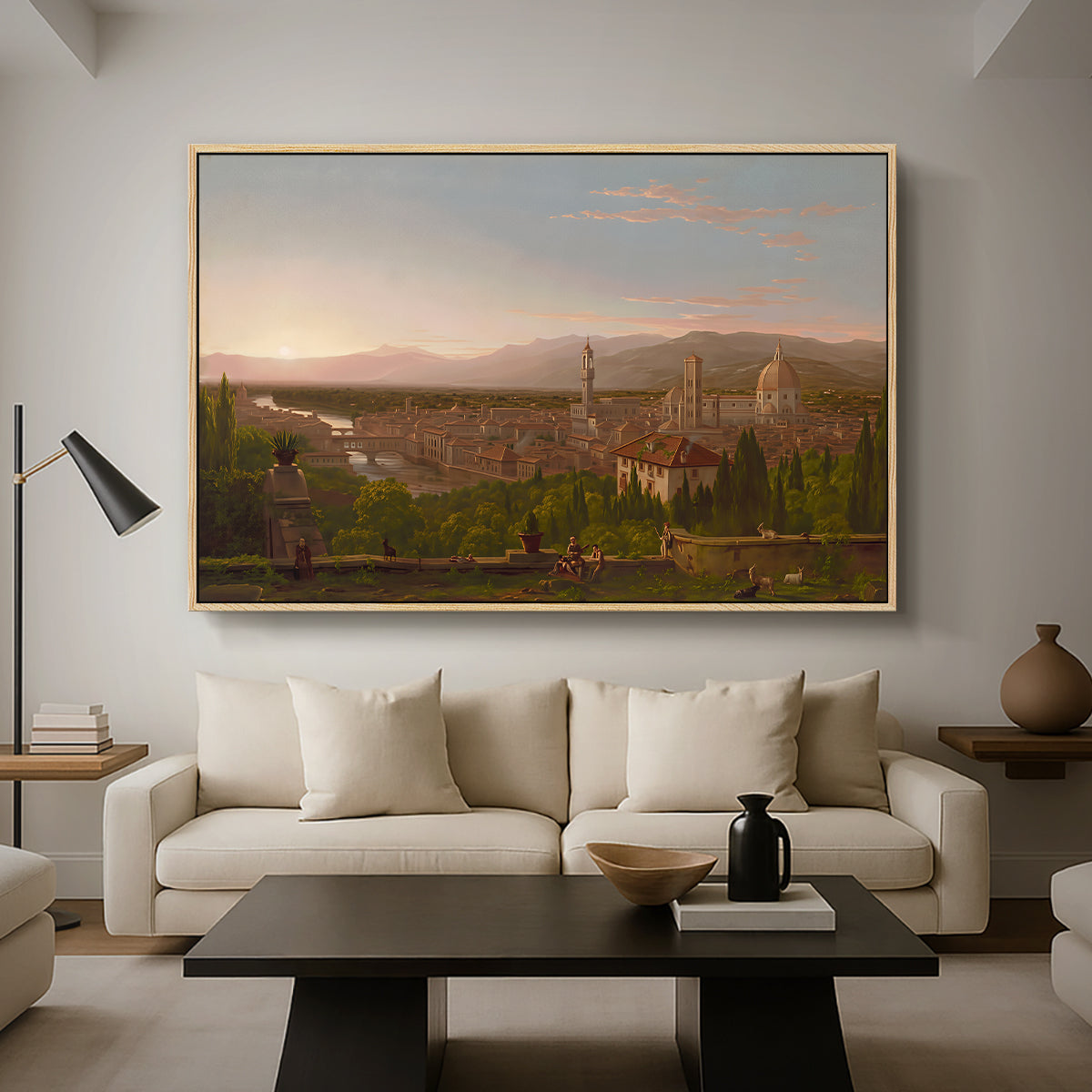 View of Florence from San Miniato, 1837 - Floater Framed Canvas Print