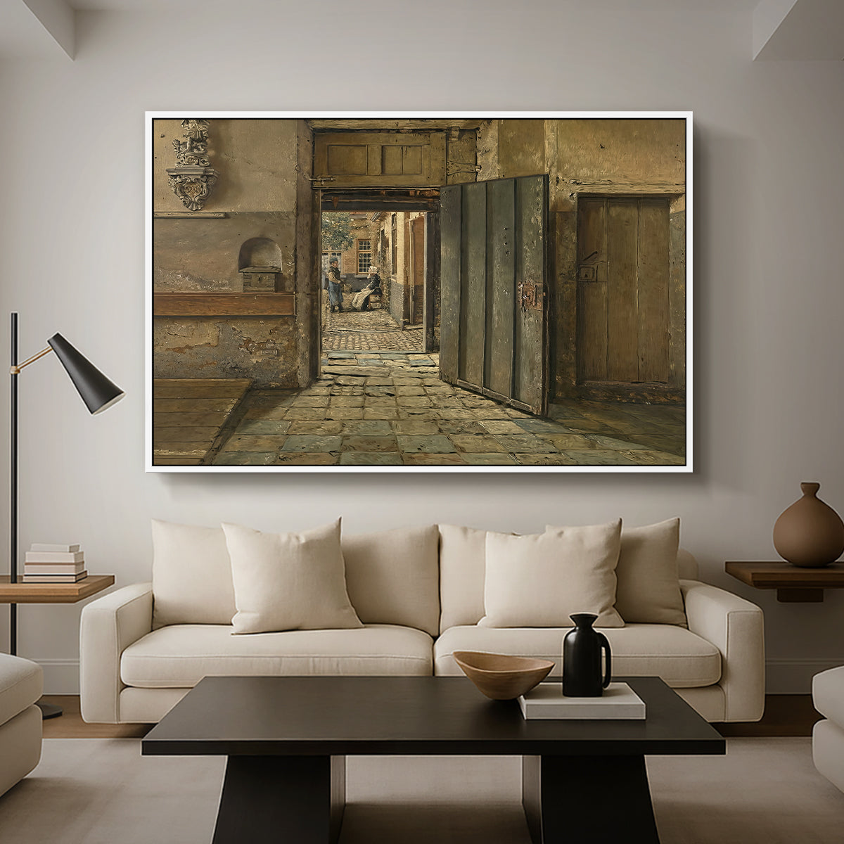 The Conversation, 1884 - Floater Framed Canvas Print