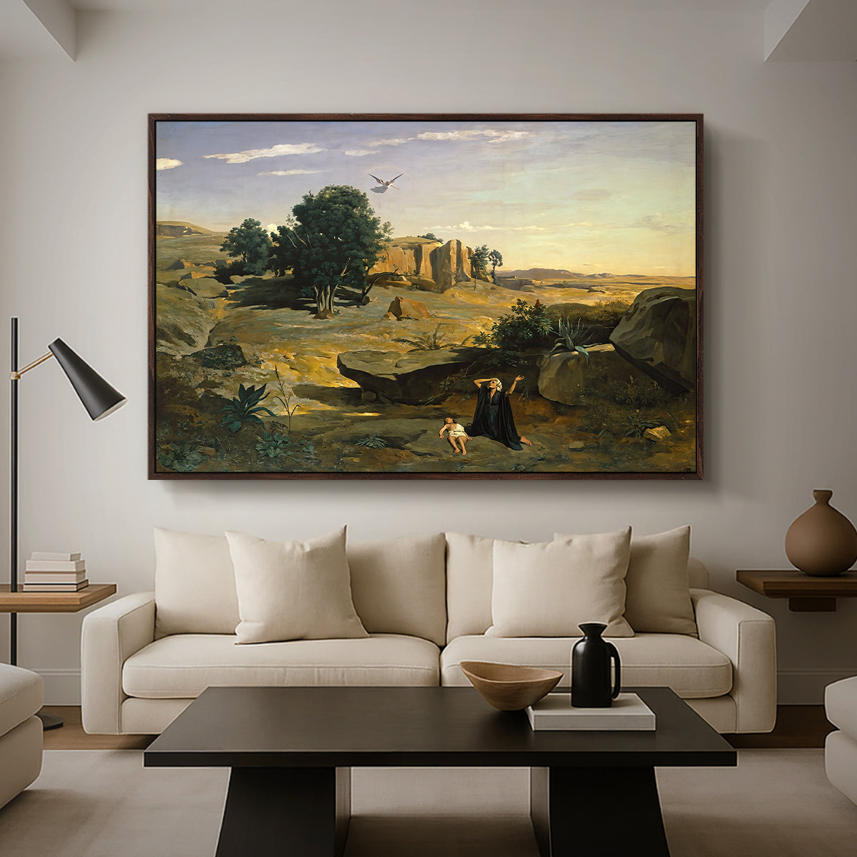 Hagar in the Wilderness, 1835 - Floater Framed Canvas Print