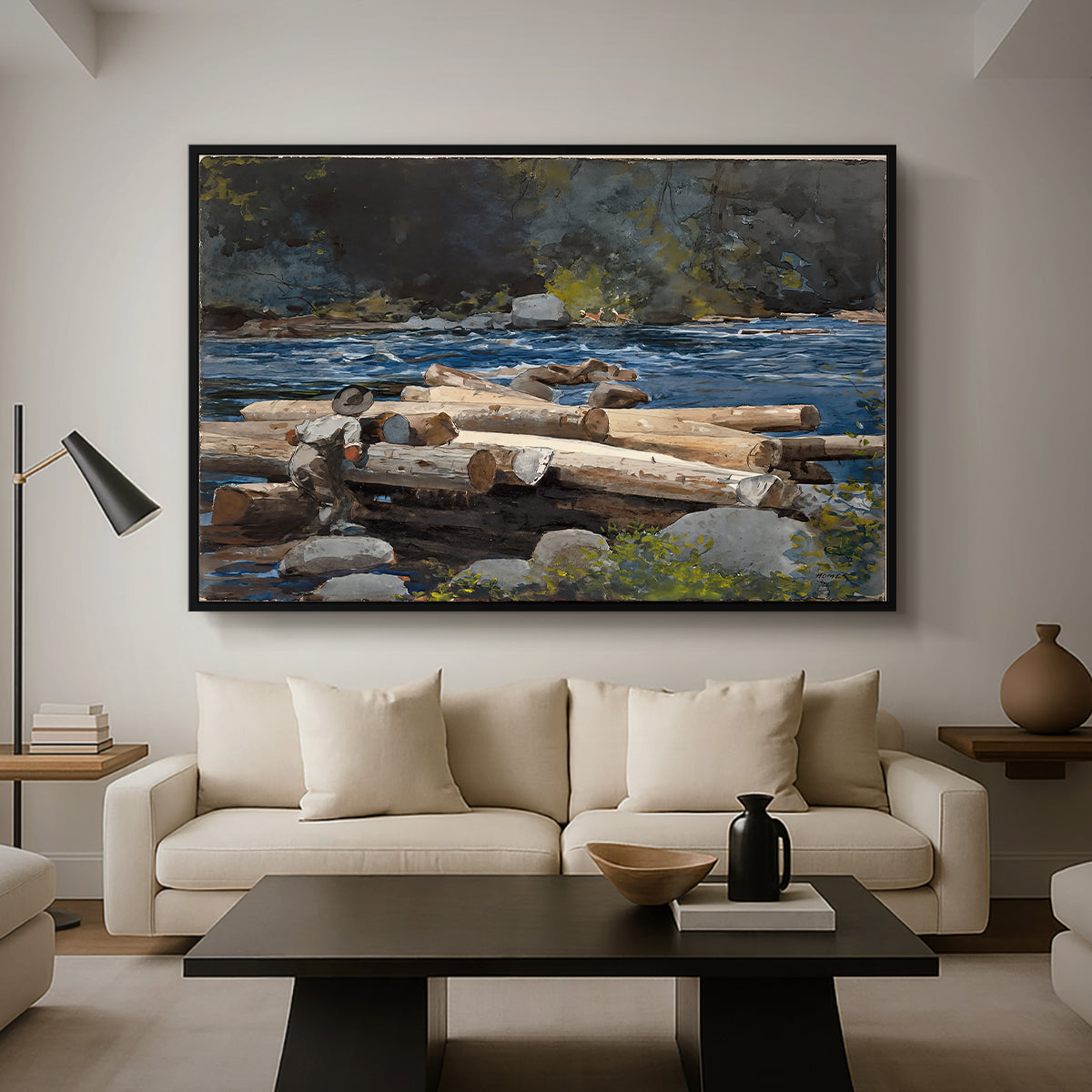 Hudson River, 1892 - Floater Framed Canvas Print