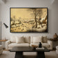 Winter Landscape with Skaters and Bird Trap, 1565 - Floater Framed Canvas Print