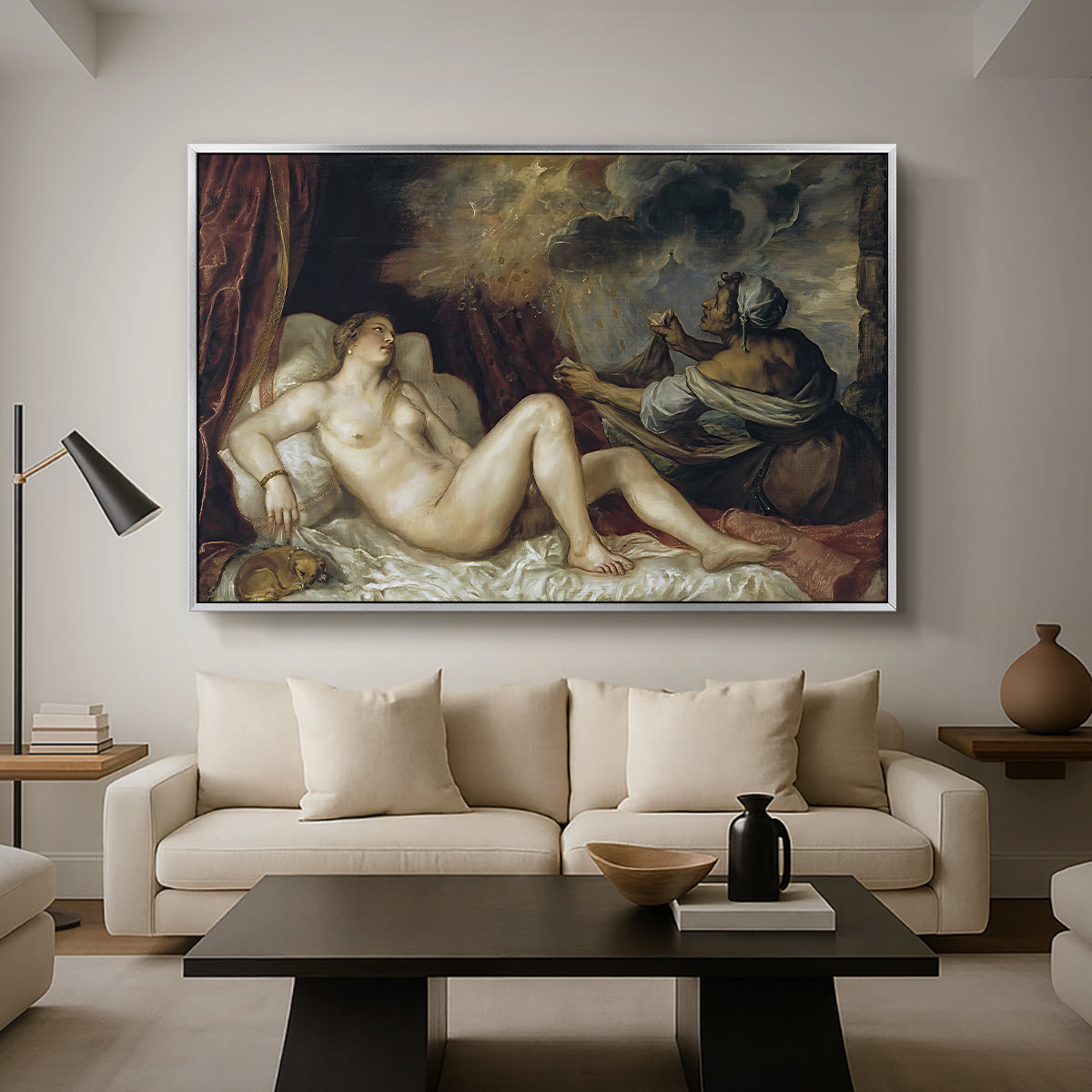 Danaë, c. 1560-1565 - Floater Framed Canvas Print