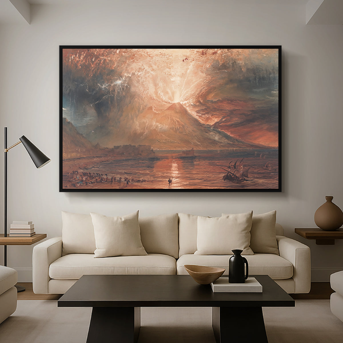 Vesuvius in Eruption, c. 1817 - Floater Framed Canvas Print