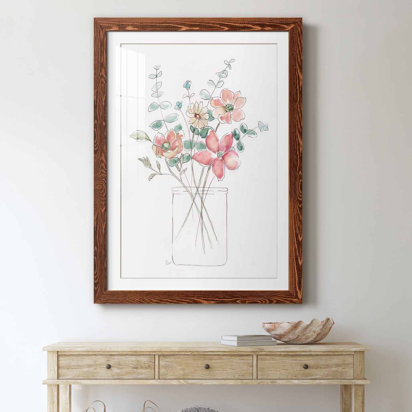 Whimsical Wildflowers I - Premium Framed Print - Distressed Barnwood Frame - Ready to Hang