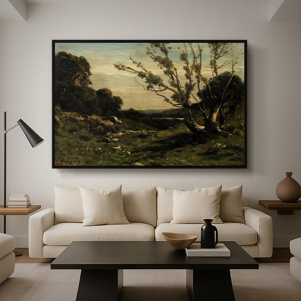 Morning in the Nievre, 1877 - Floater Framed Canvas Print