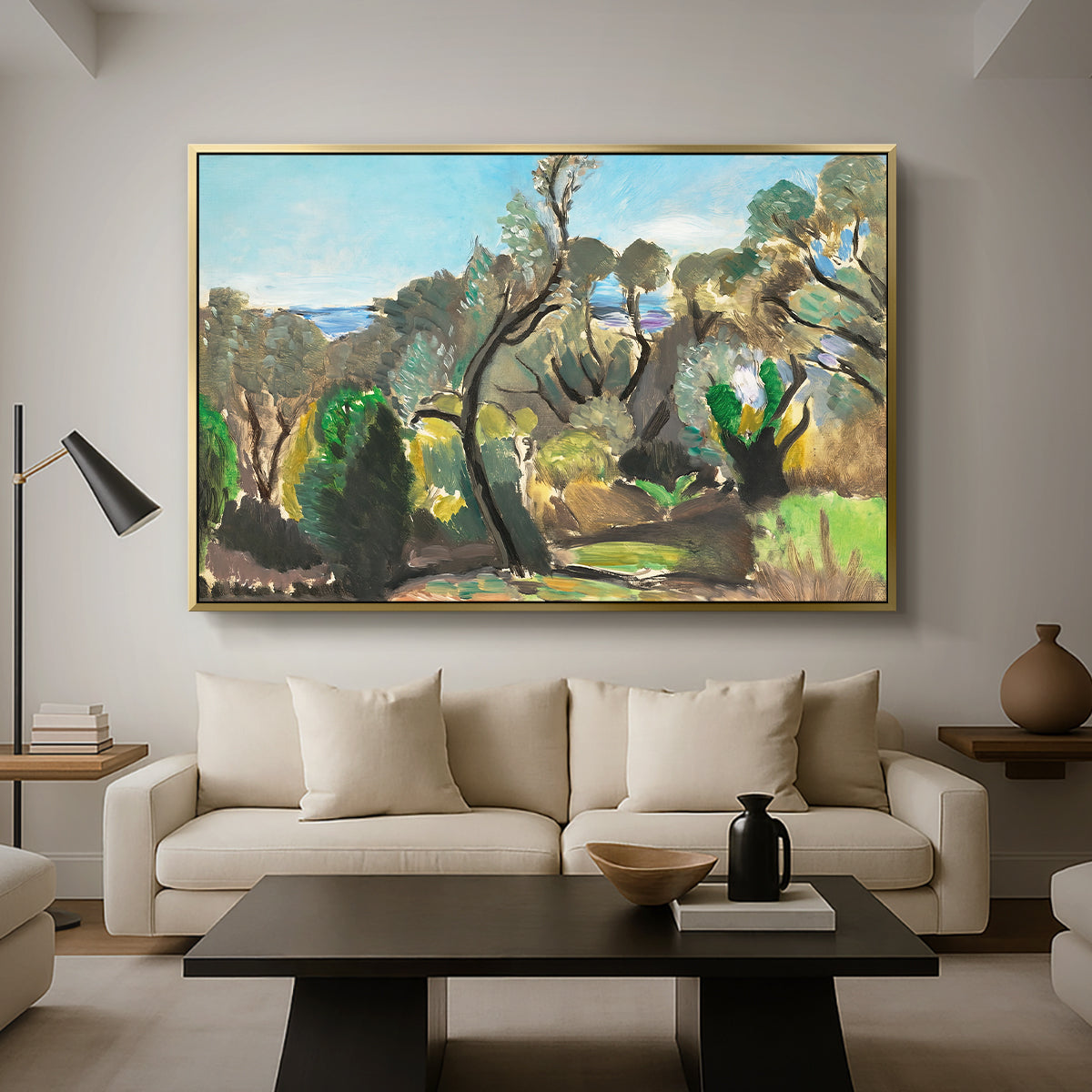 Landscape near Nice, c. 1918 - Floater Framed Canvas Print