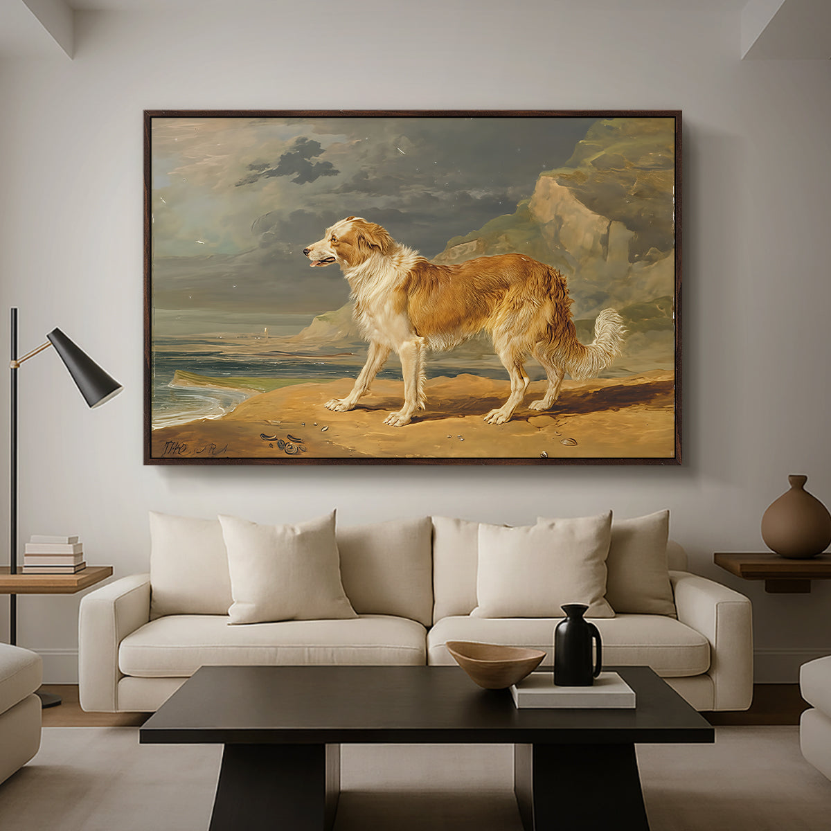 Rough-Coated Collie, 1809 - Floater Framed Canvas Print