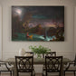 Canvas art print featuring a stylized composition showcasing architectural history, showcased as a statement wall artwork