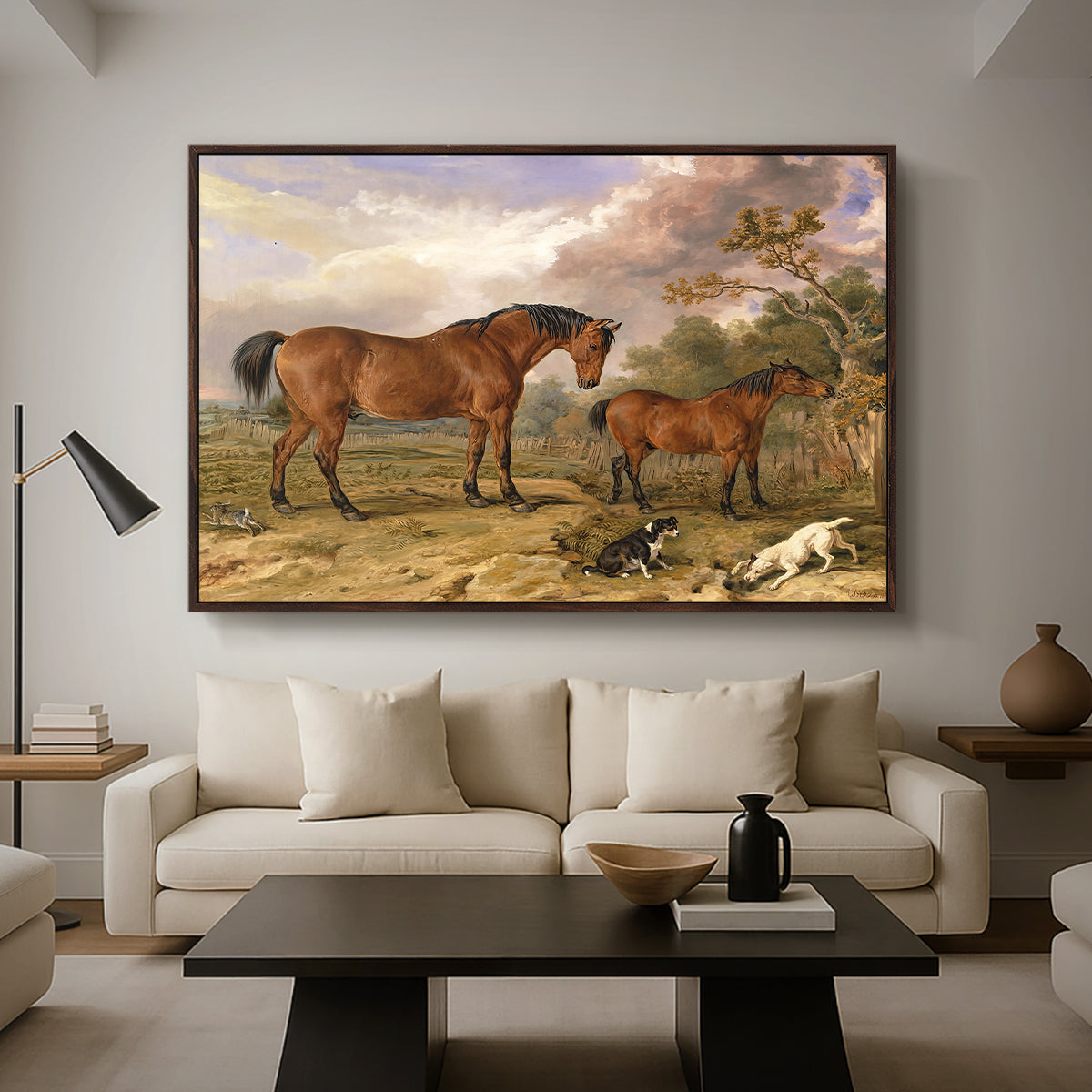 Portrait of Reformer, Blucher, Tory and Crib, Property of Rowland Alston, Esq., M.P., 1835 - Floater Framed Canvas Print