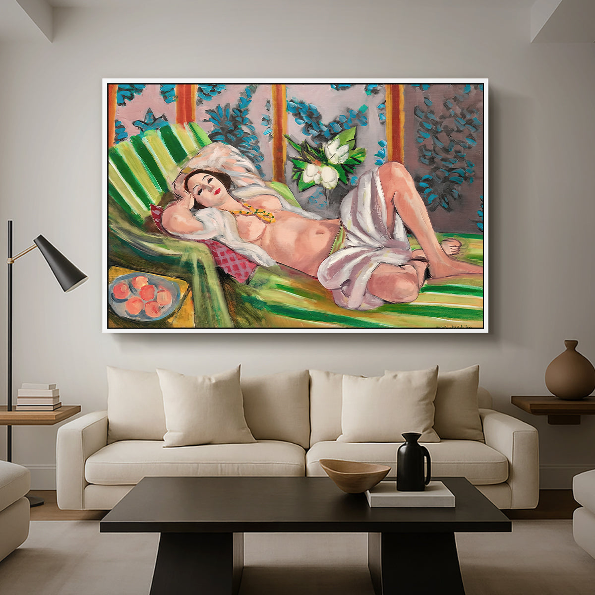 Odalisque Couchée Aux Magnolias, c. 1923 - Floater Framed Canvas Print