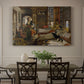 Canvas art print featuring an interior scene with seated figures in richly decorated room, showcased as a statement wall artwork