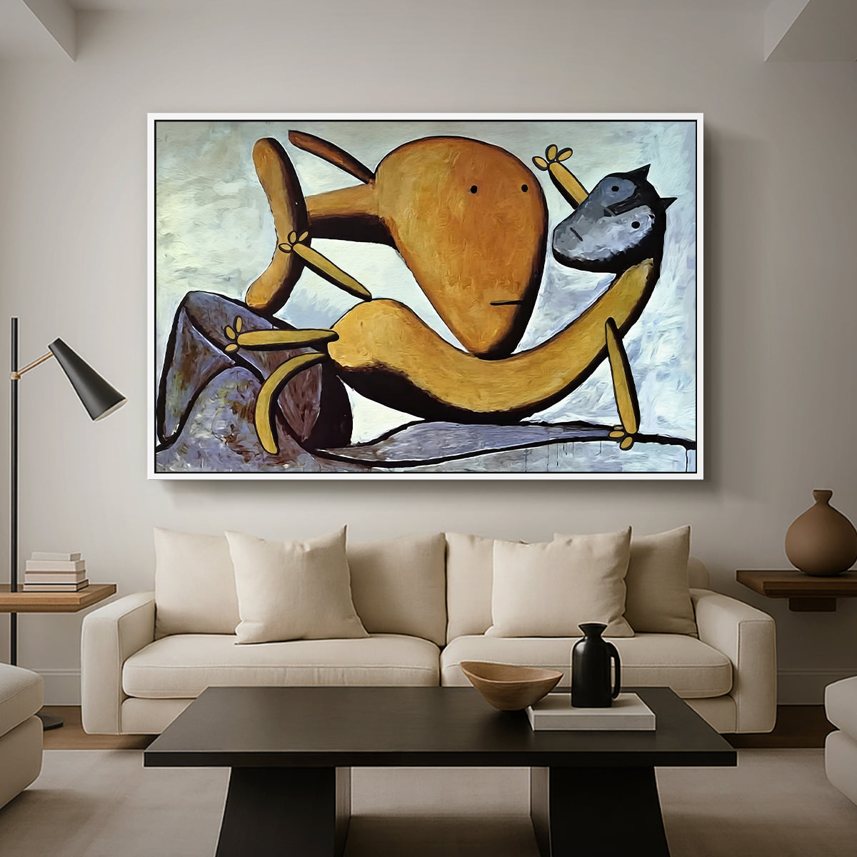 Cat and Big Fish, c. 1931 - Floater Framed Canvas Print