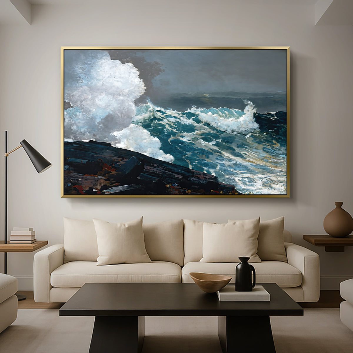 Northeaster, 1895 - Floater Framed Canvas Print
