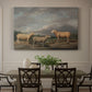Canvas art print featuring a group of sheep standing together in open pasture, showcased as a statement wall artwork