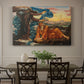 Canvas art print featuring a reclining female figure surrounded by symbolic elements in dreamlike setting, showcased as a statement wall artwork