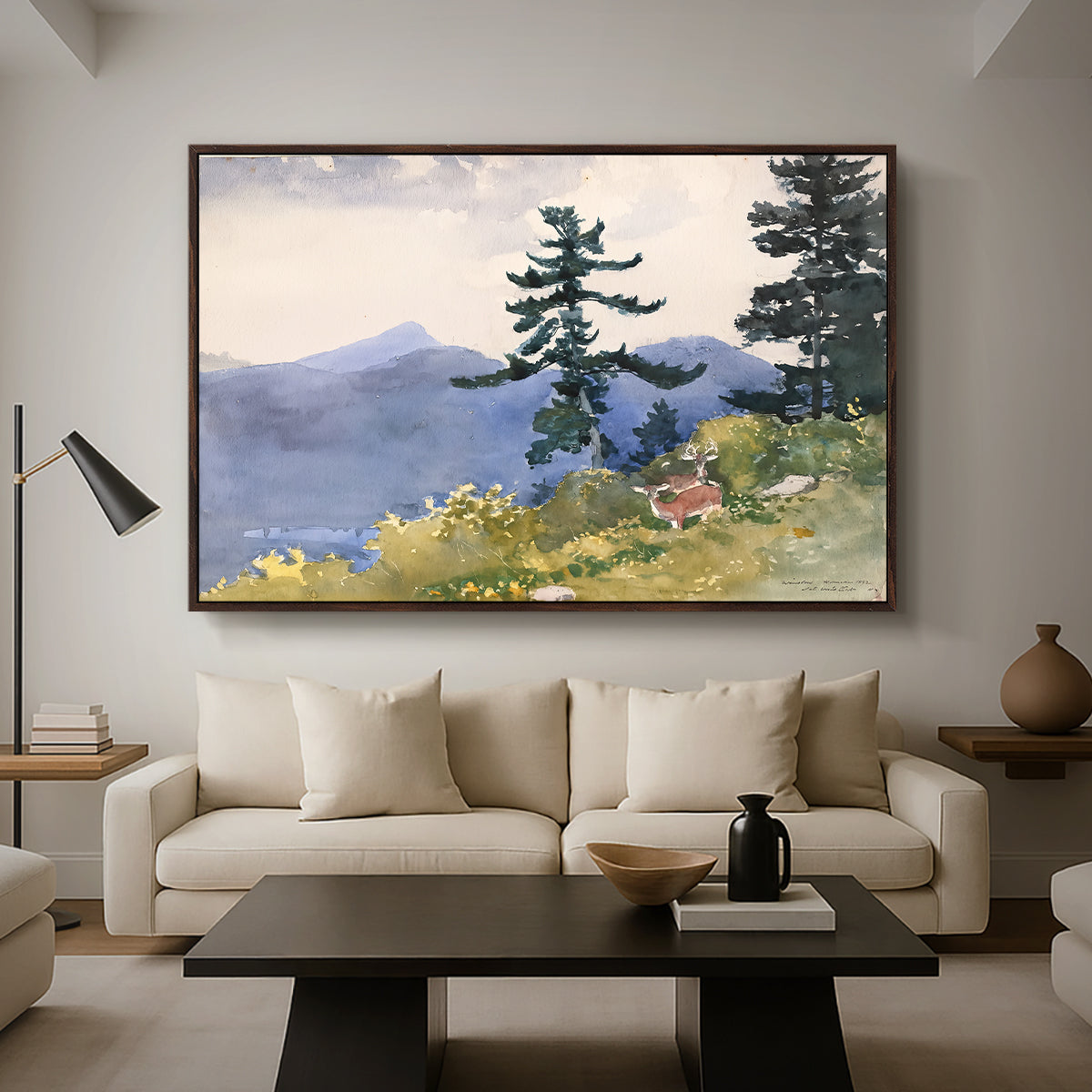 North Woods Club, Adirondacks, 1892 - Floater Framed Canvas Print