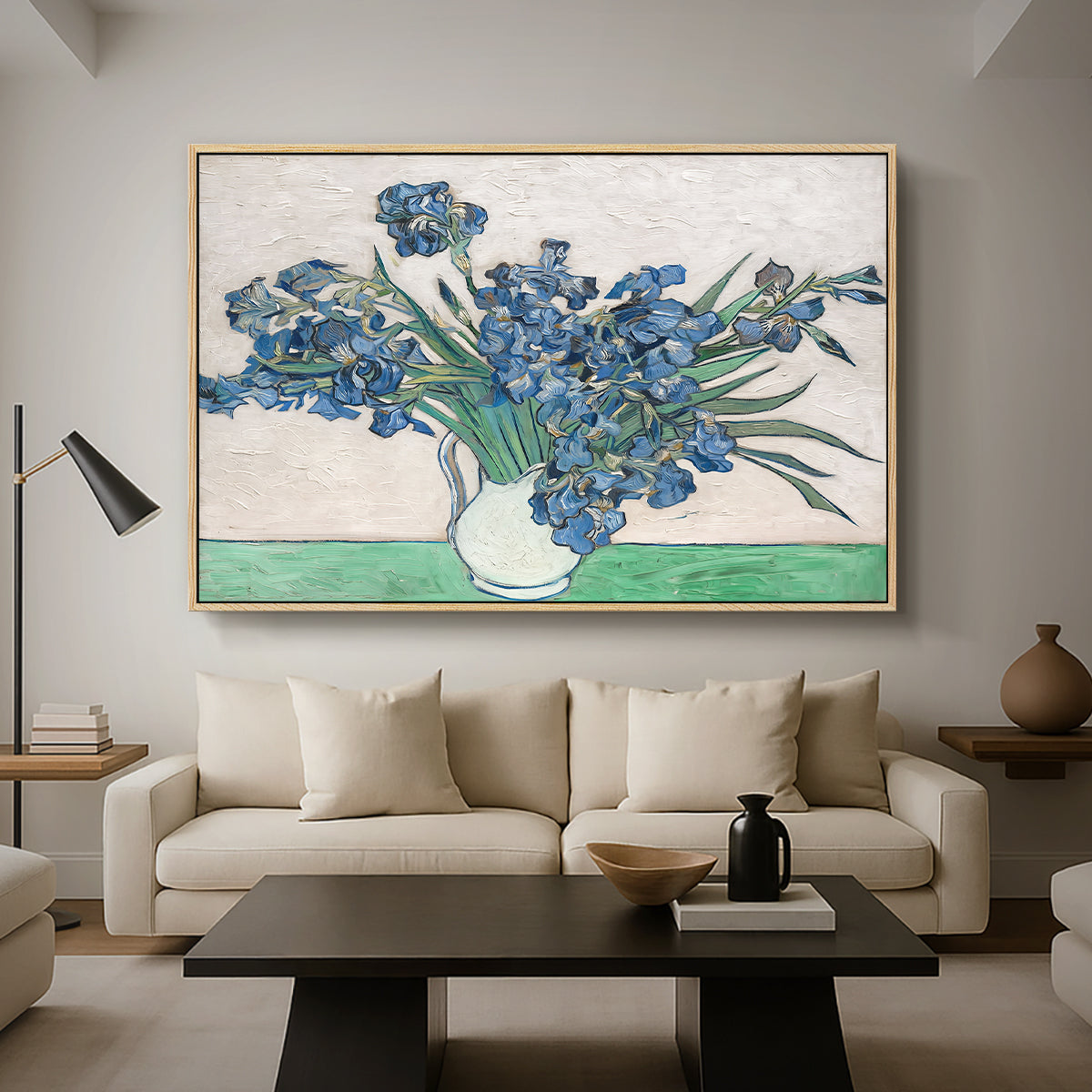 Irises, 1890 - Floater Framed Canvas Print