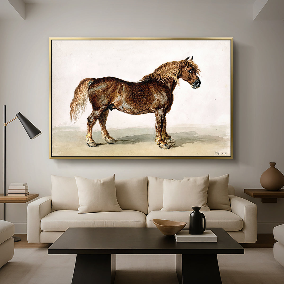 A Cart-Horse - Floater Framed Canvas Print