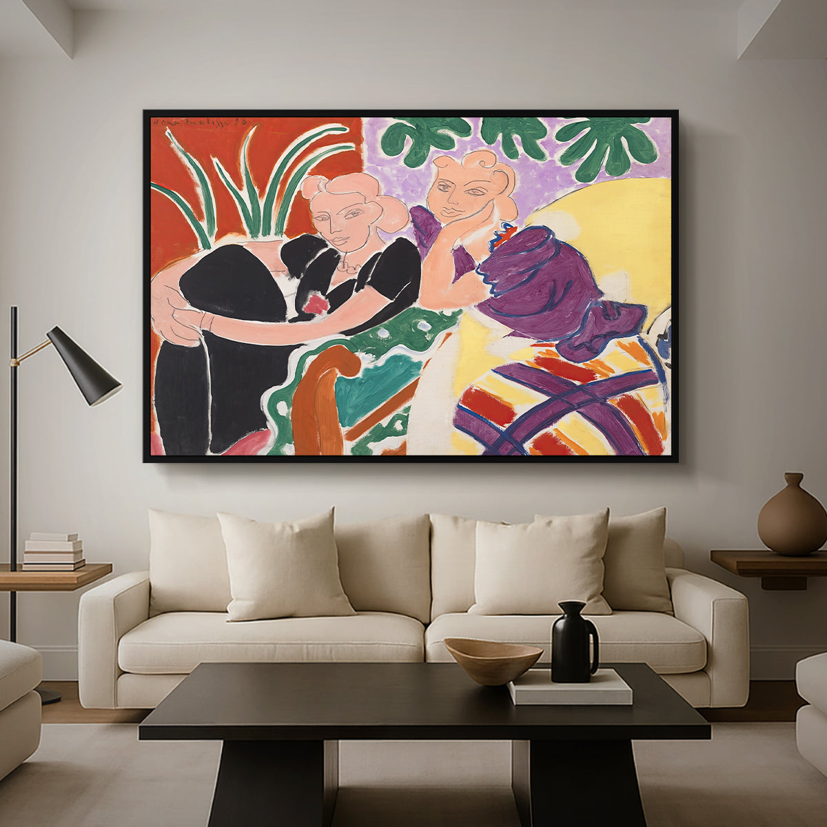 The Conversation, 1938 - Floater Framed Canvas Print