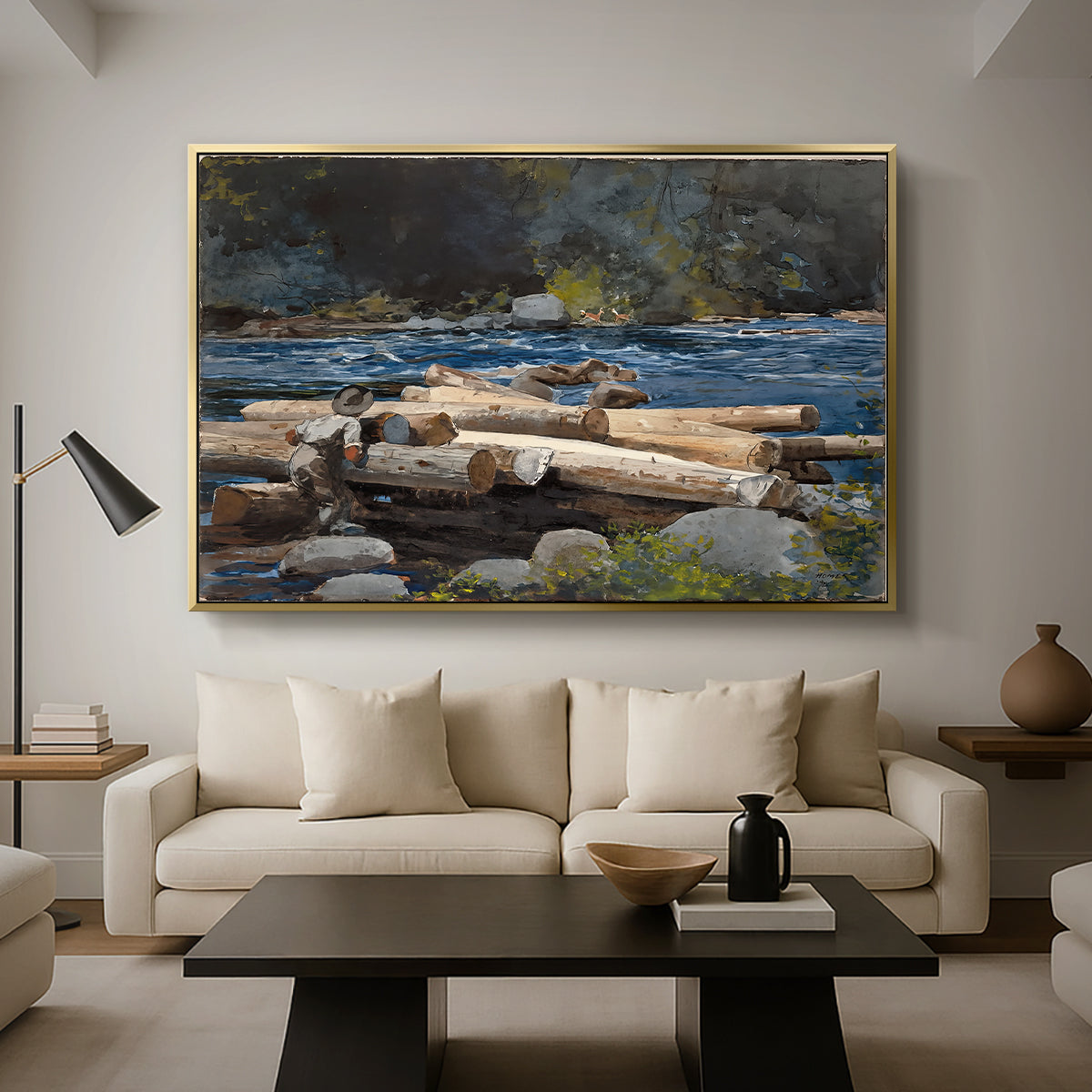 Hudson River, 1892 - Floater Framed Canvas Print