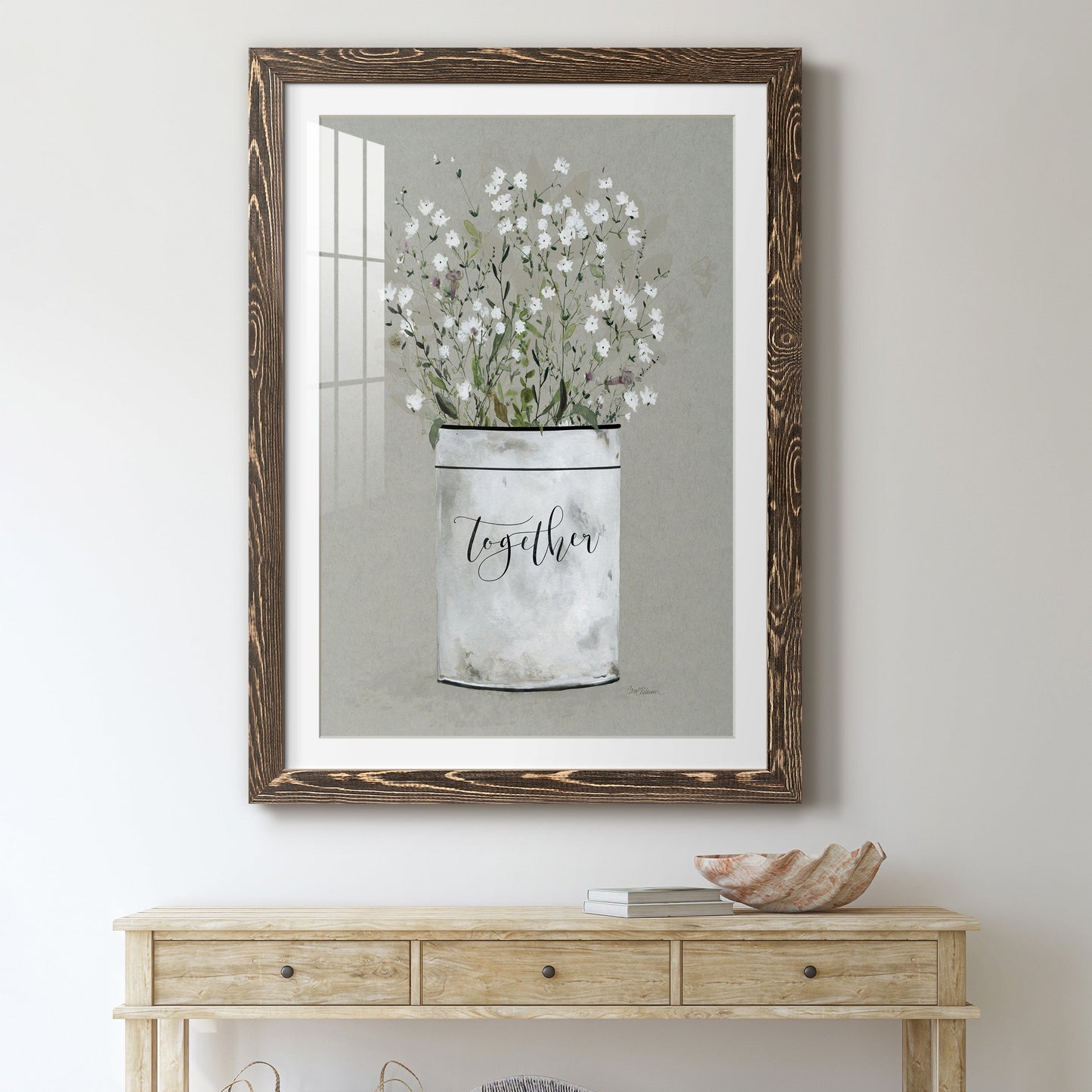 Bouquet of Grace Bucket Together - Premium Framed Print - Distressed Barnwood Frame - Ready to Hang