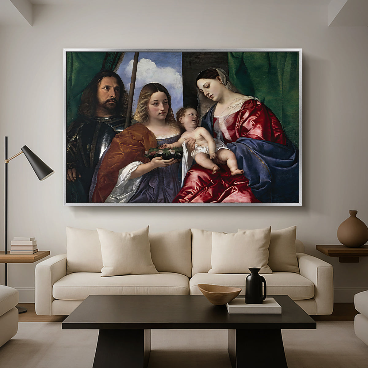 Madonna and Child with Saints Dorothy and George, c. 1516 - Floater Framed Canvas Print