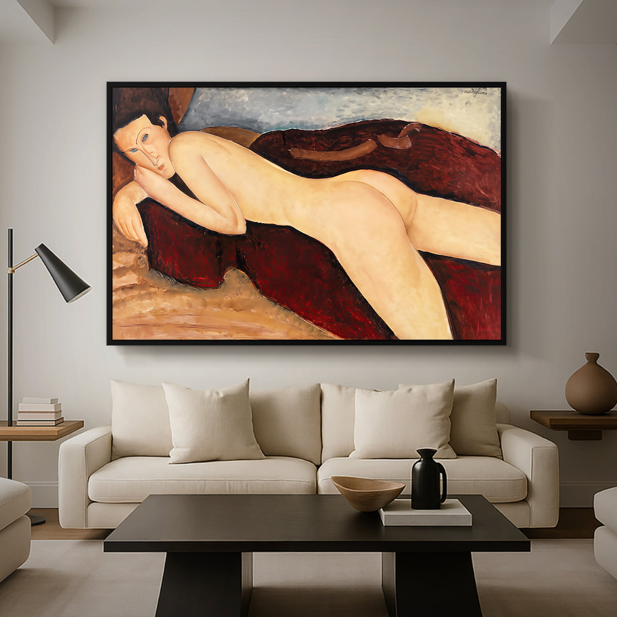 Reclining Nude from the Back (Nu couché de dos), c. 1917 - Floater Framed Canvas Print