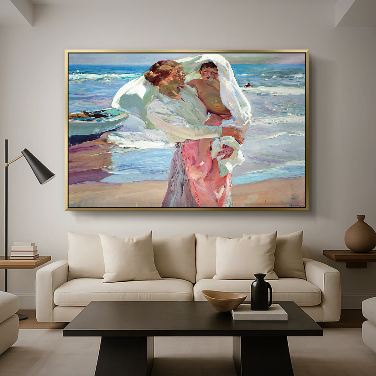 After Bathing, 1915 - Floater Framed Canvas Print