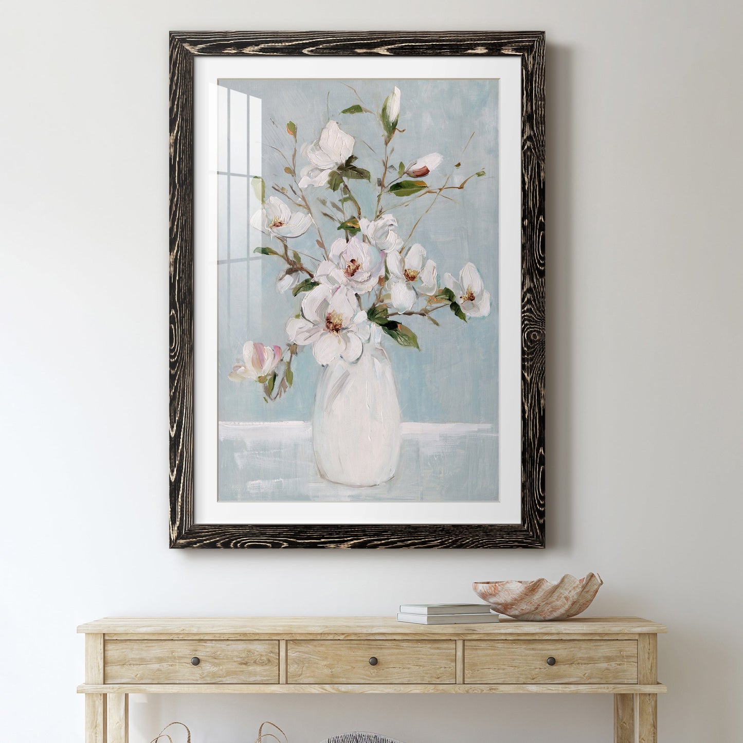 Magnolia Charm - Premium Framed Print - Distressed Barnwood Frame - Ready to Hang