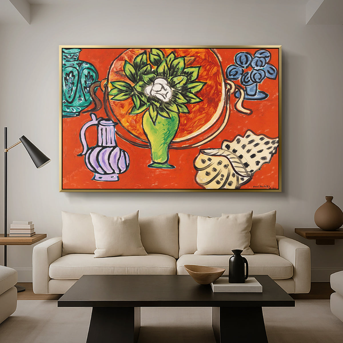 Still Life with a Magnolia (Nature morte au magnolia), 1941 - Floater Framed Canvas Print