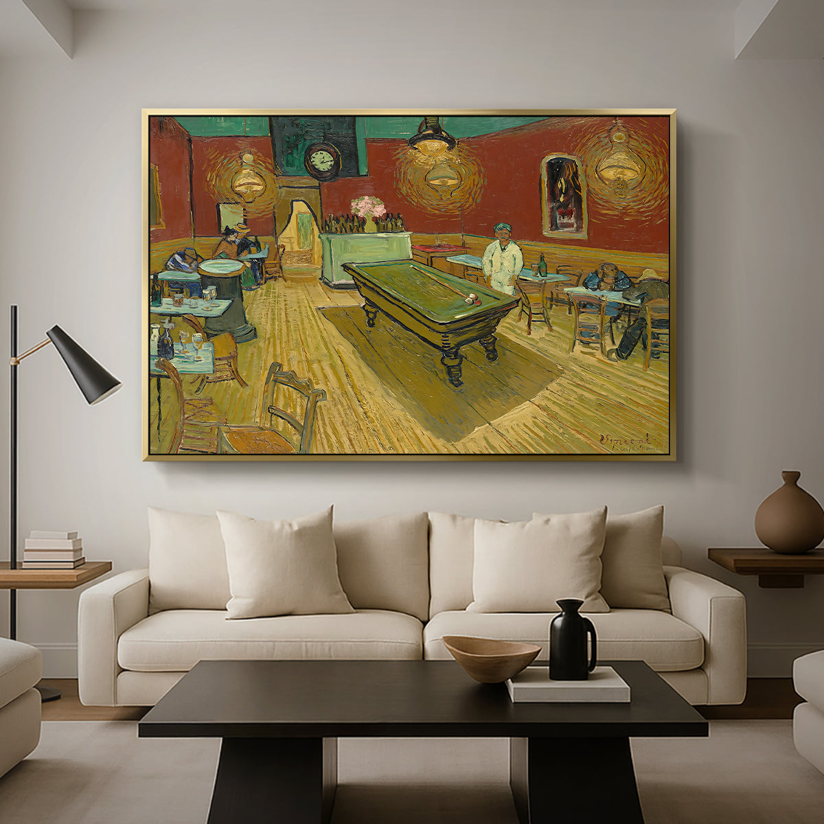 The Night Café, 1888 - Floater Framed Canvas Print