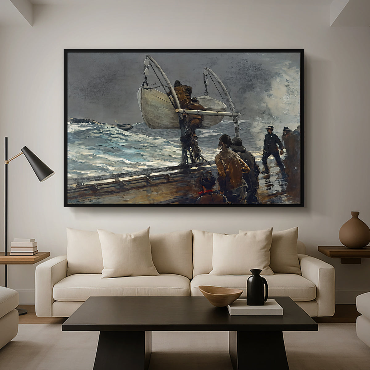 The Signal of Distress, c. 1896 - Floater Framed Canvas Print