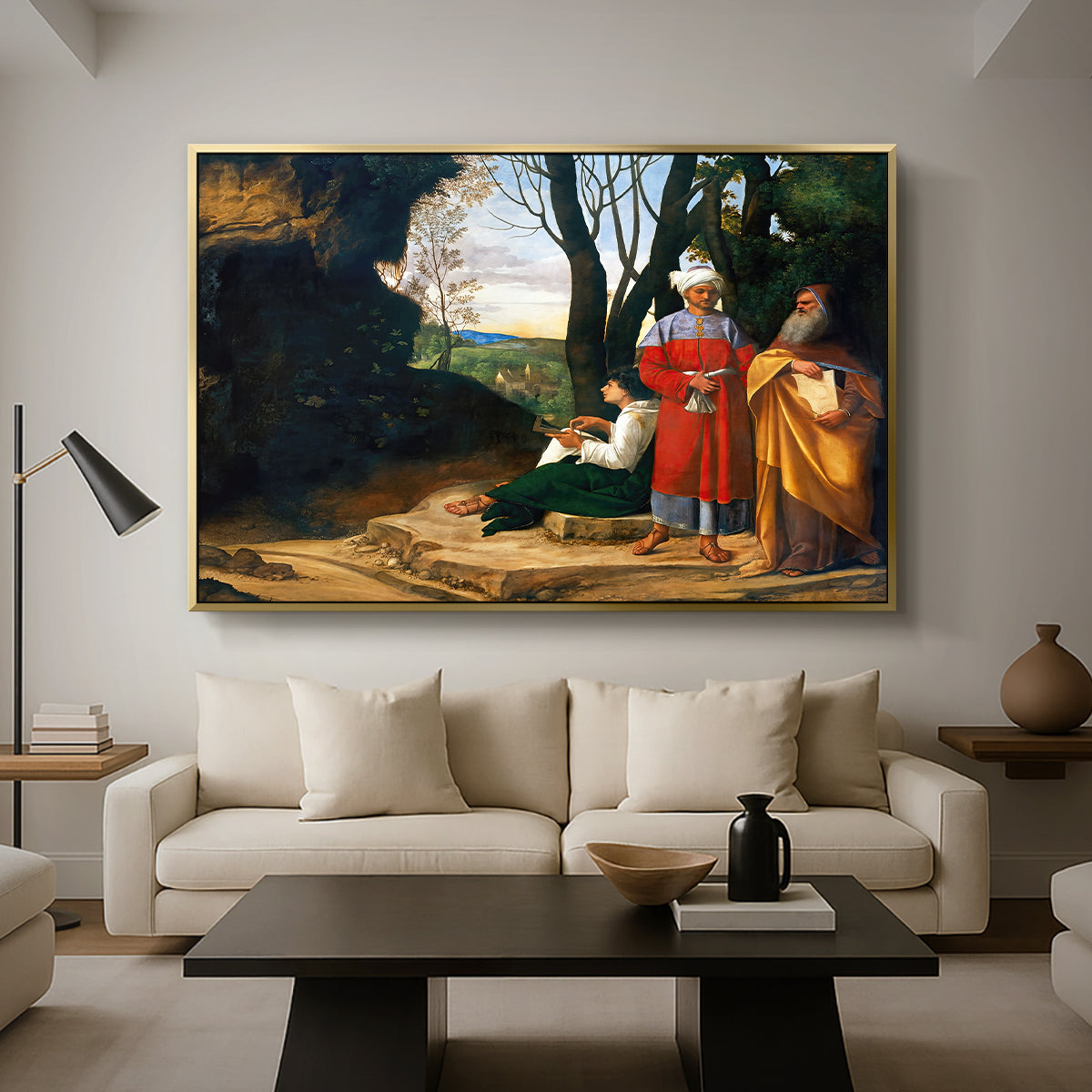 The Three Philosophers, c. 1508-1509 - Floater Framed Canvas Print