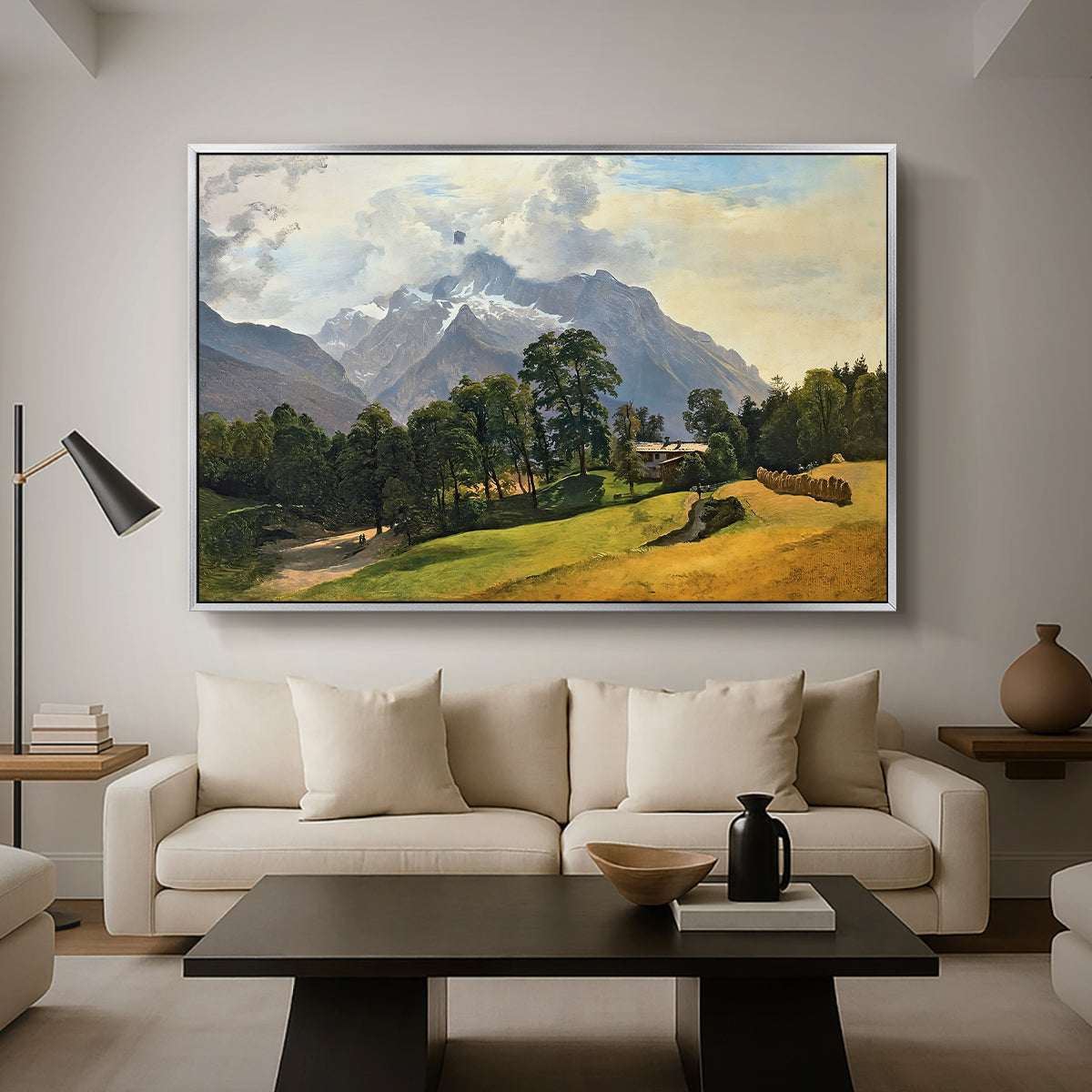 Mountains in Berchtesgaden - Floater Framed Canvas Print
