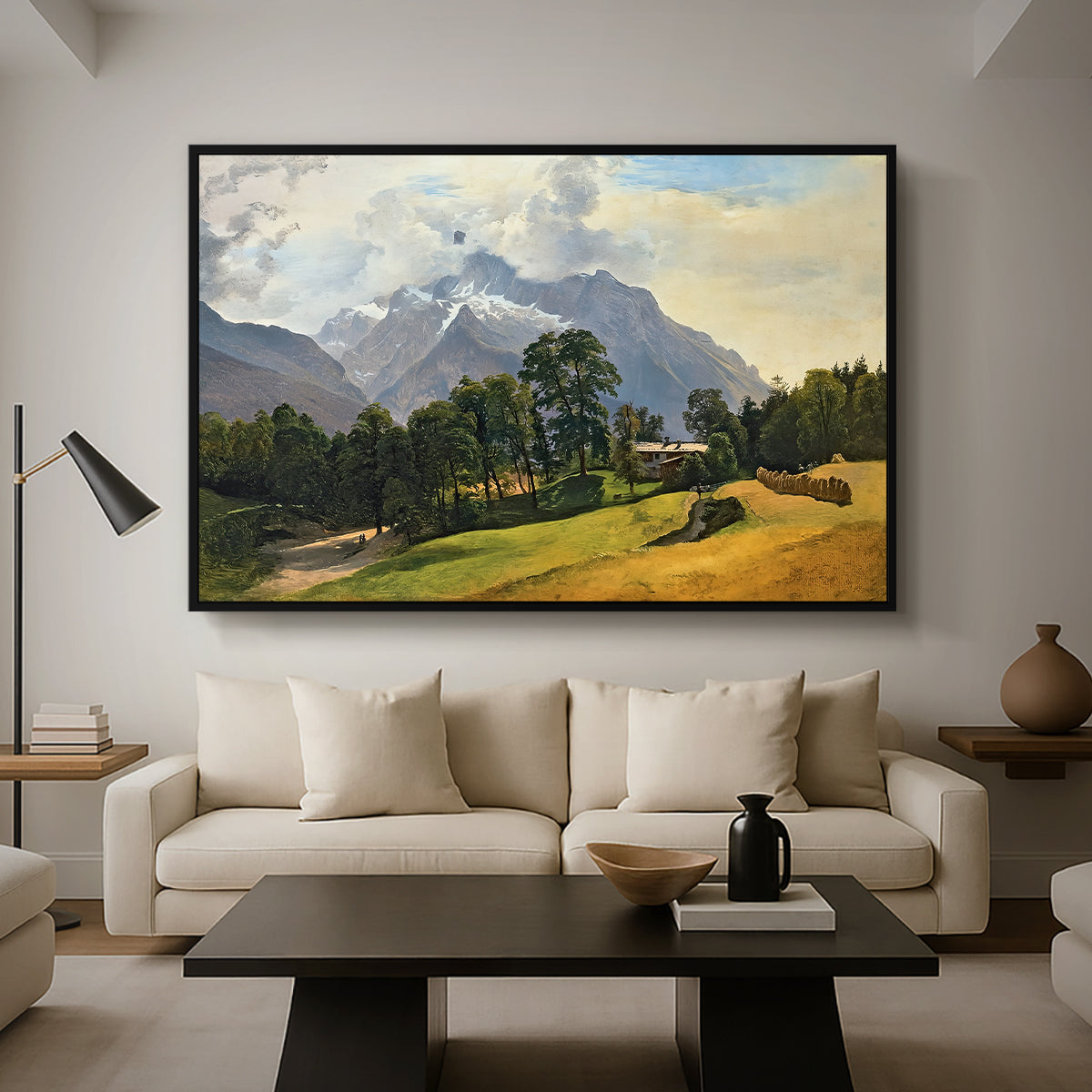 Mountains in Berchtesgaden - Floater Framed Canvas Print