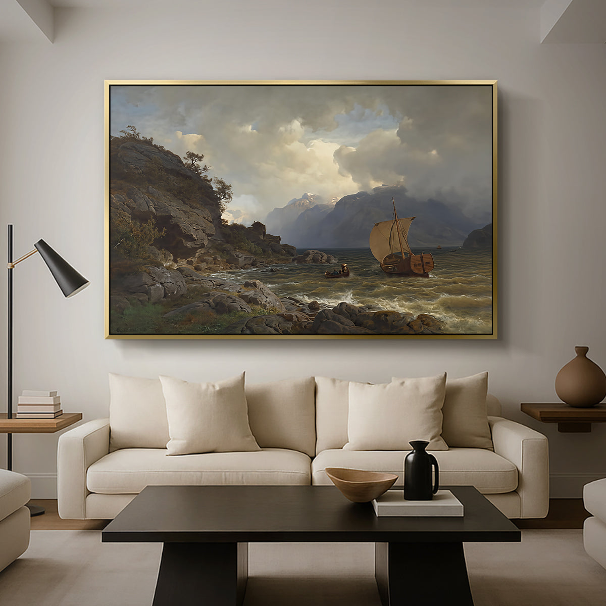From the Western Coast of Norway, 1862 - Floater Framed Canvas Print