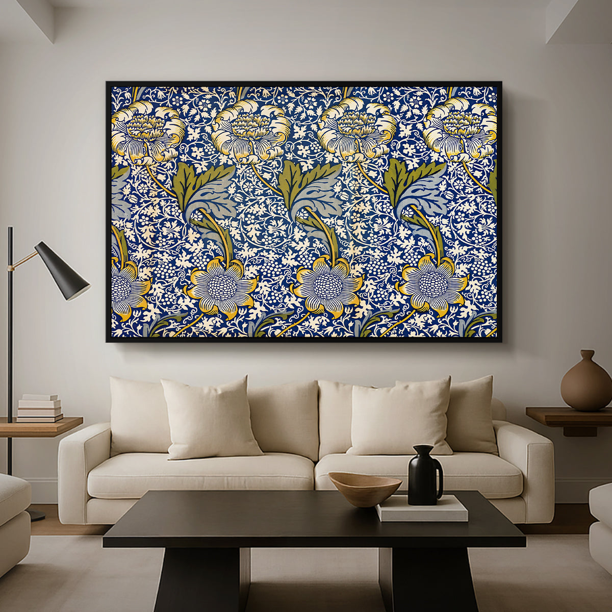 Kennet - Indigo/Gold, 1883 - Floater Framed Canvas Print