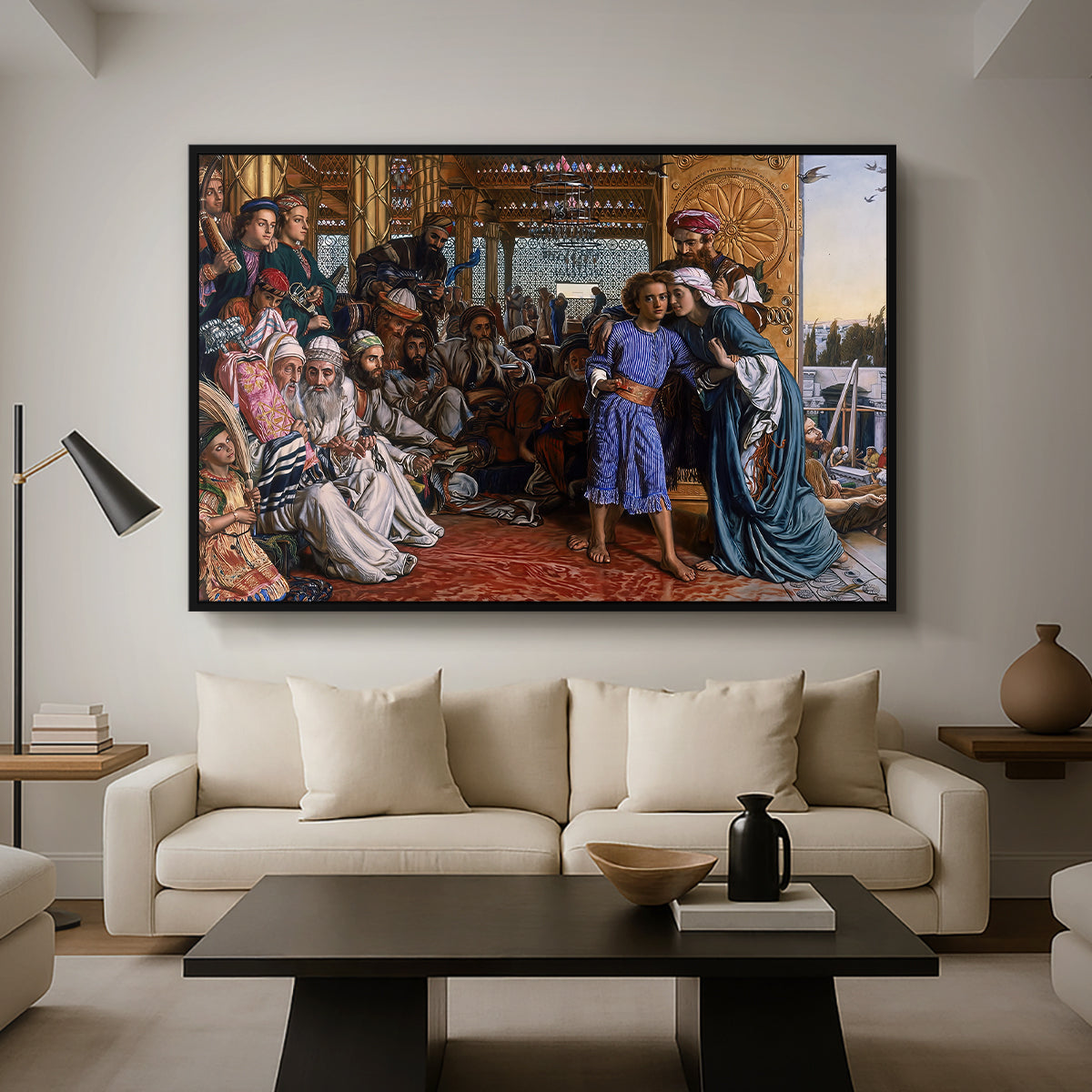 The Finding of the Saviour in the Temple, 1854-1860 - Floater Framed Canvas Print