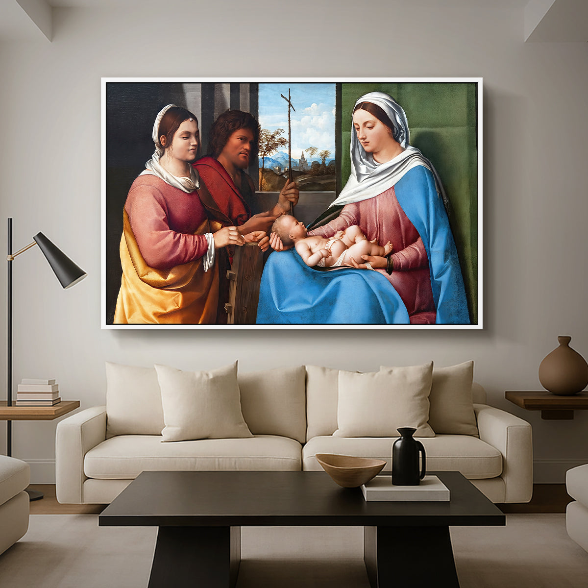 Sacred Conversation, c. 1505 - Floater Framed Canvas Print