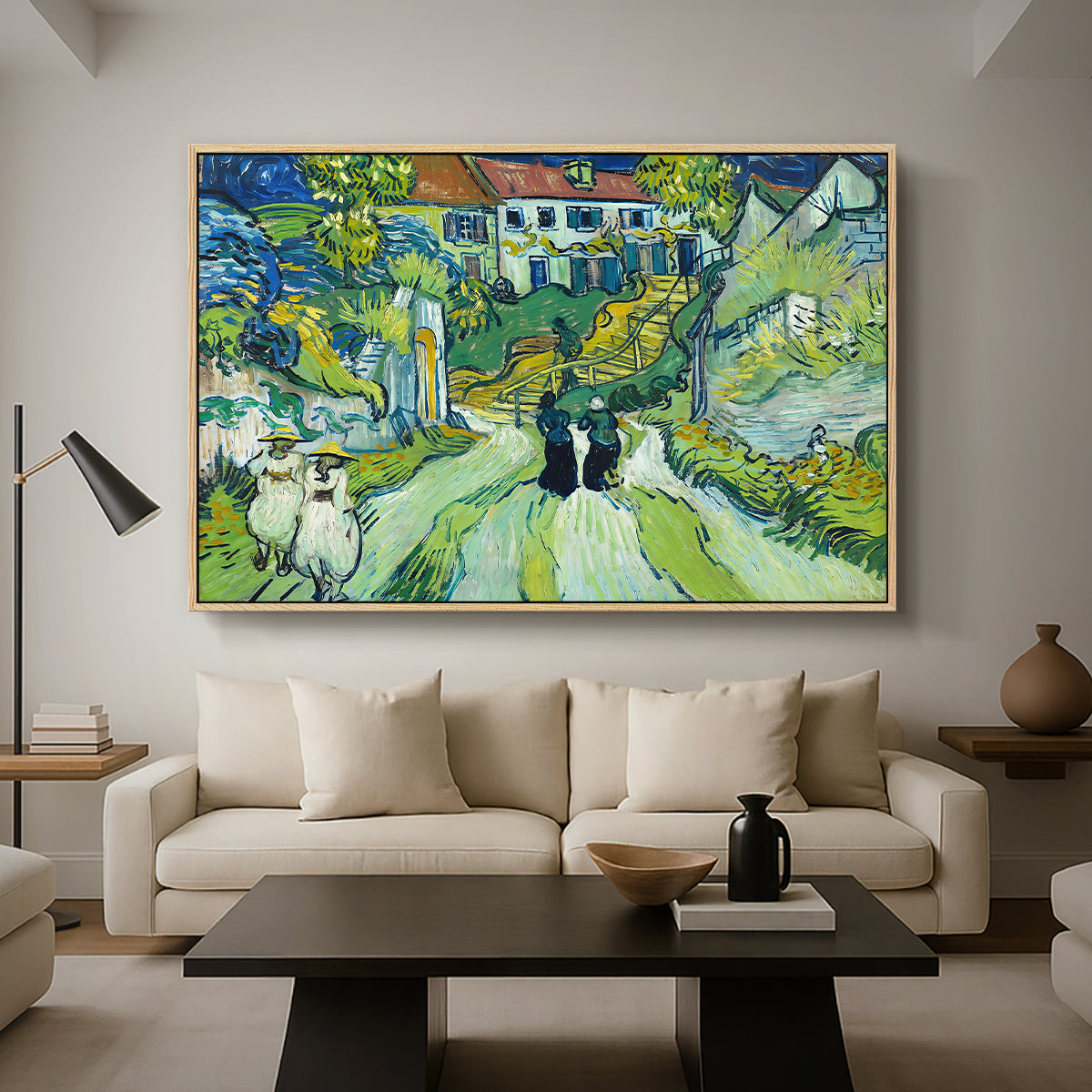 Stairway at Auvers, 1890 - Floater Framed Canvas Print