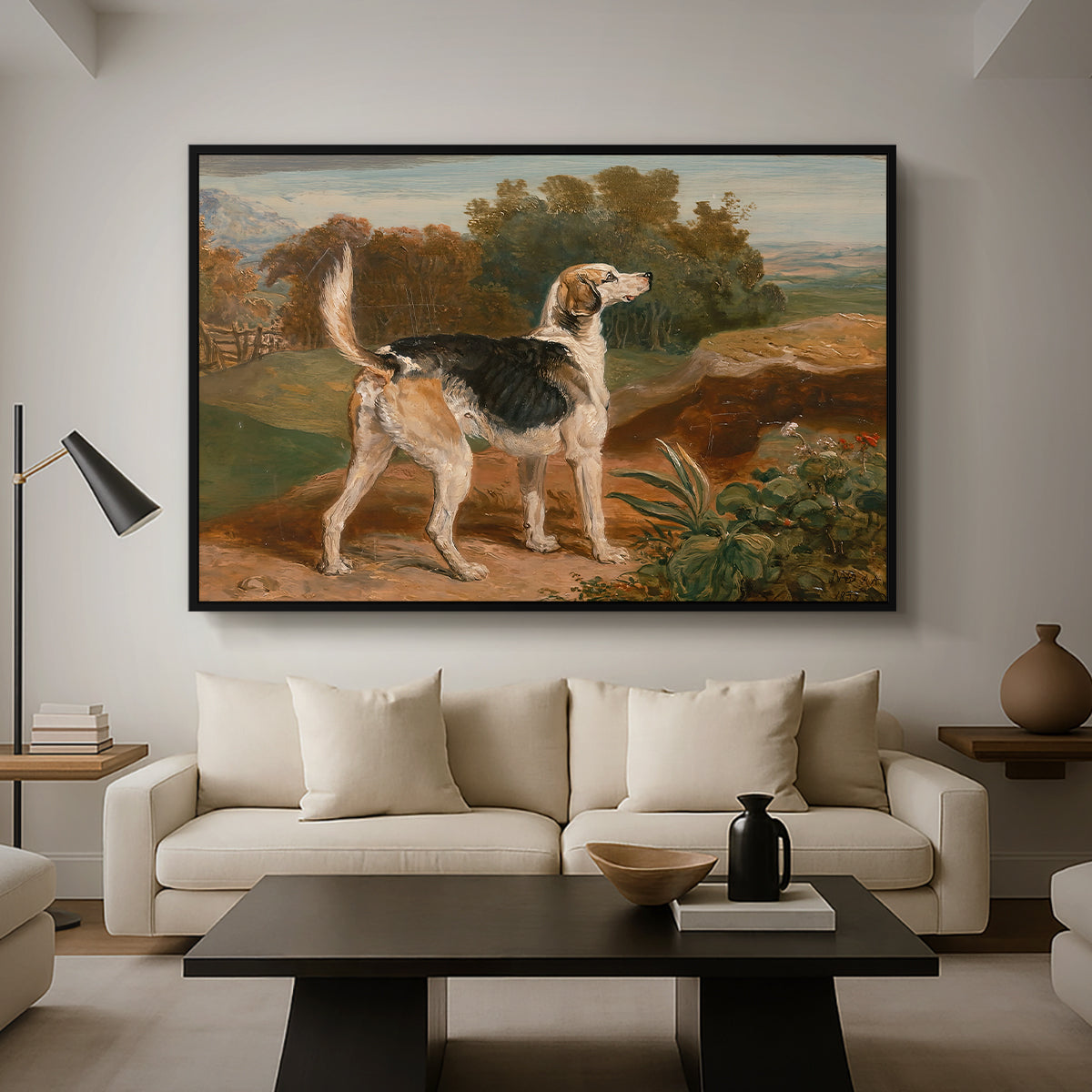 Ravager, One of the Lambton Hounds, 1835 - Floater Framed Canvas Print
