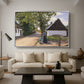 Danish Village Street with Woman and Milkman, 1880 - Floater Framed Canvas Print