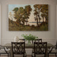 Canvas art print featuring a riverbank lined with trees and vegetation beside calm flowing water, showcased as a statement wall artwork