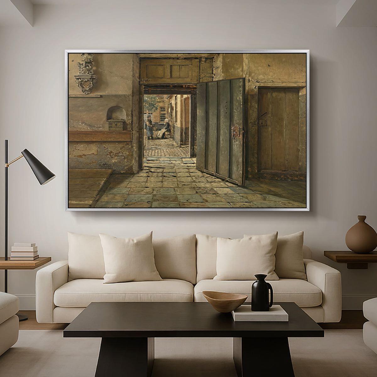 The Conversation, 1884 - Floater Framed Canvas Print