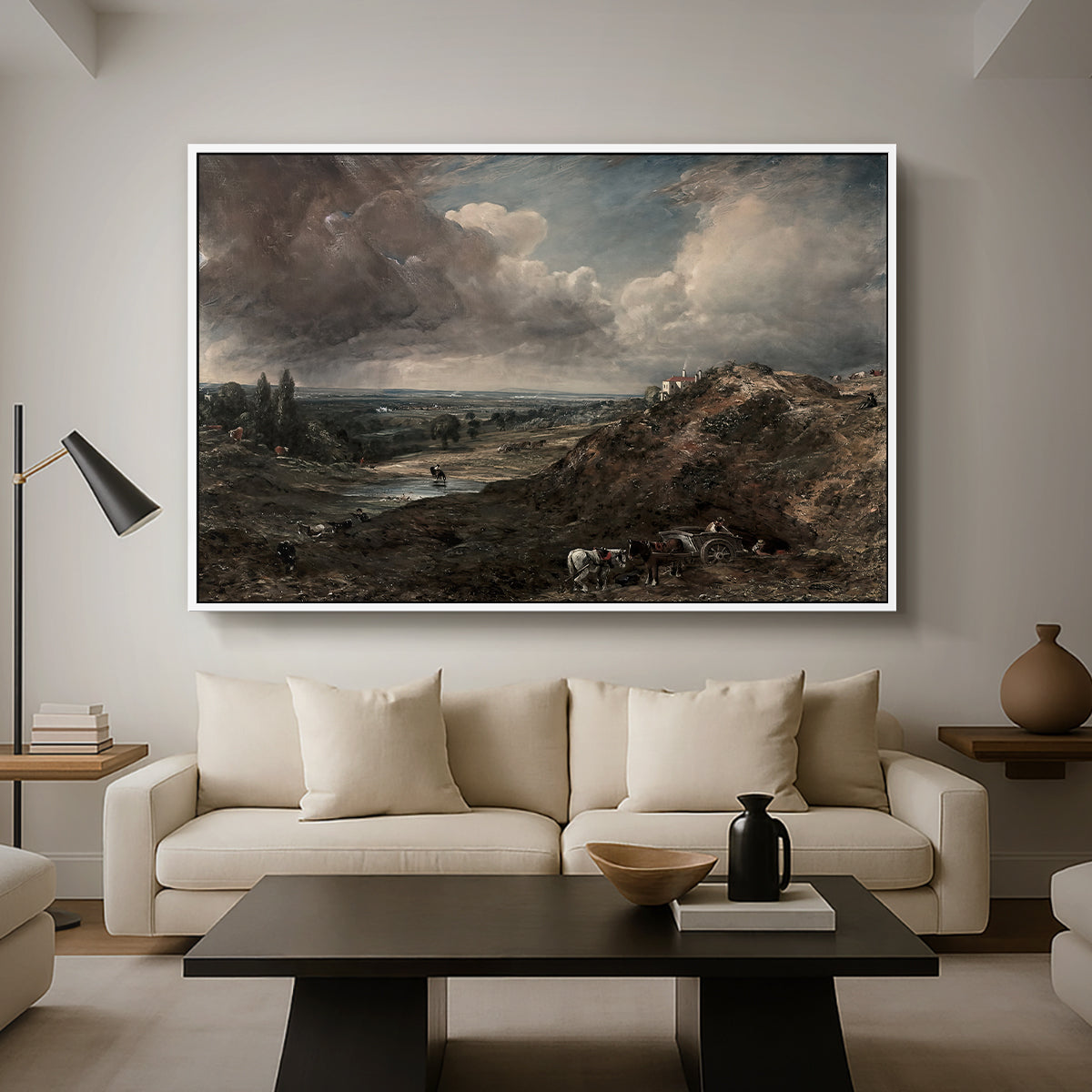 Branch Hill Pond, Hampstead Heath, c. 1828 - Floater Framed Canvas Print
