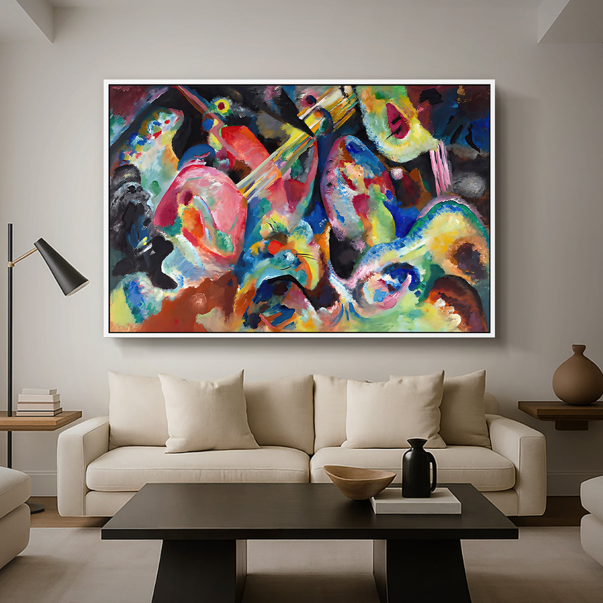 Improvisation. Deluge, 1913 - Floater Framed Canvas Print
